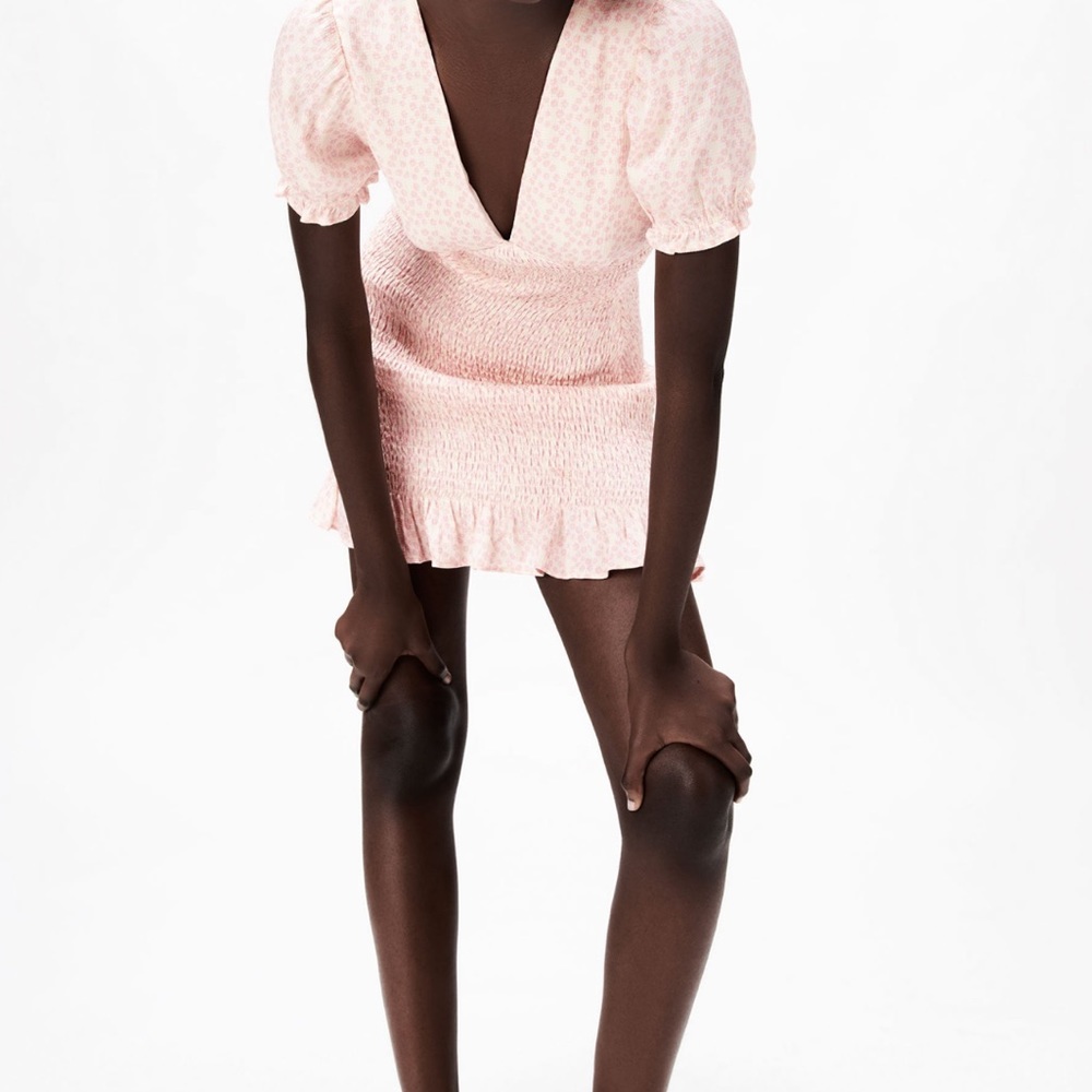Zara Textured Printed Floral Mini Dress - Picture 5 of 9